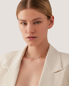Glass Beads | Lyra Chain | Gold Tone Dipped Brass