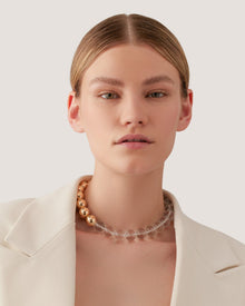 Glass Beads | Lyra Necklace | Gold Tone Dipped Brass
