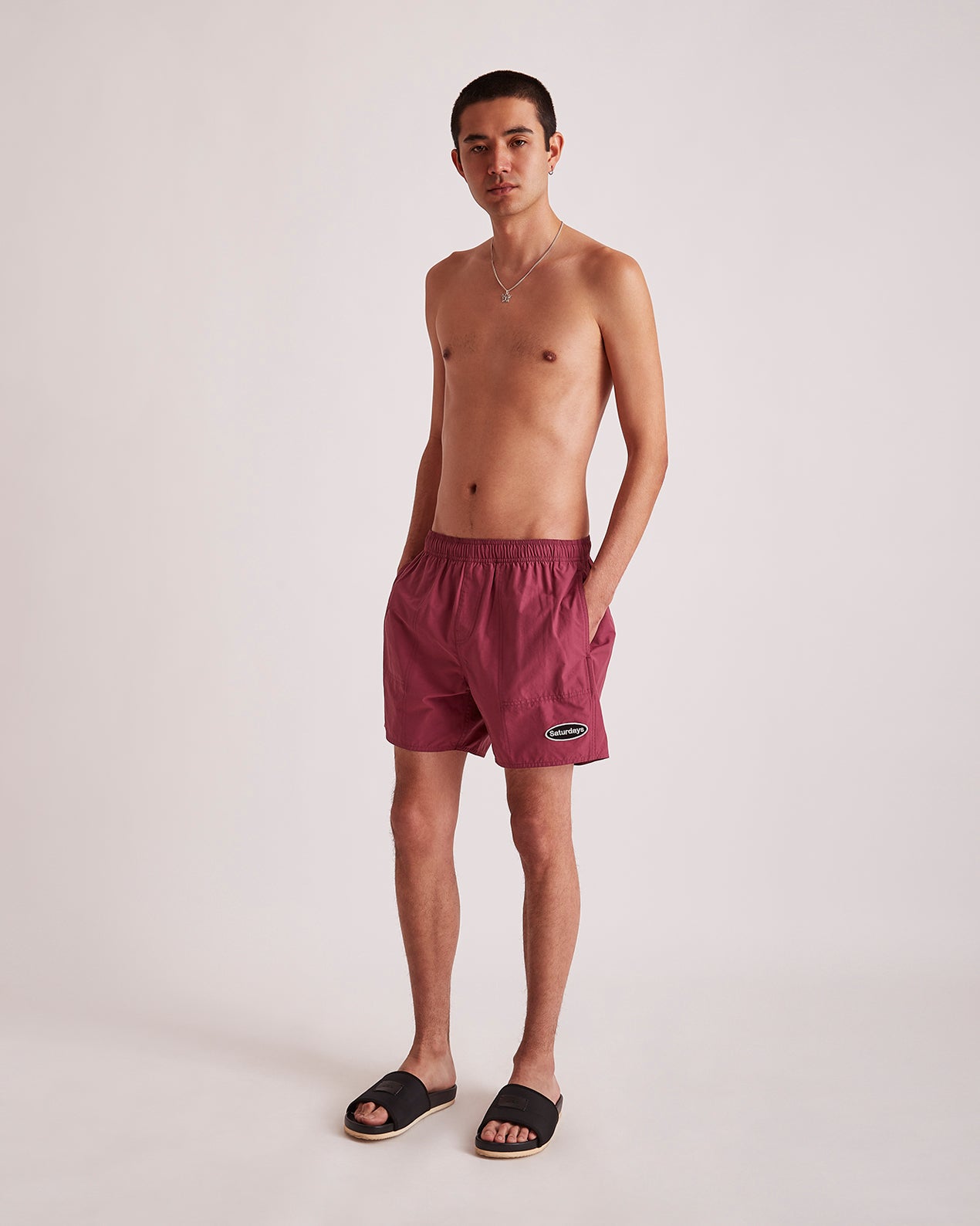 Violet Quartz | Talley Patch Logo Swimshort