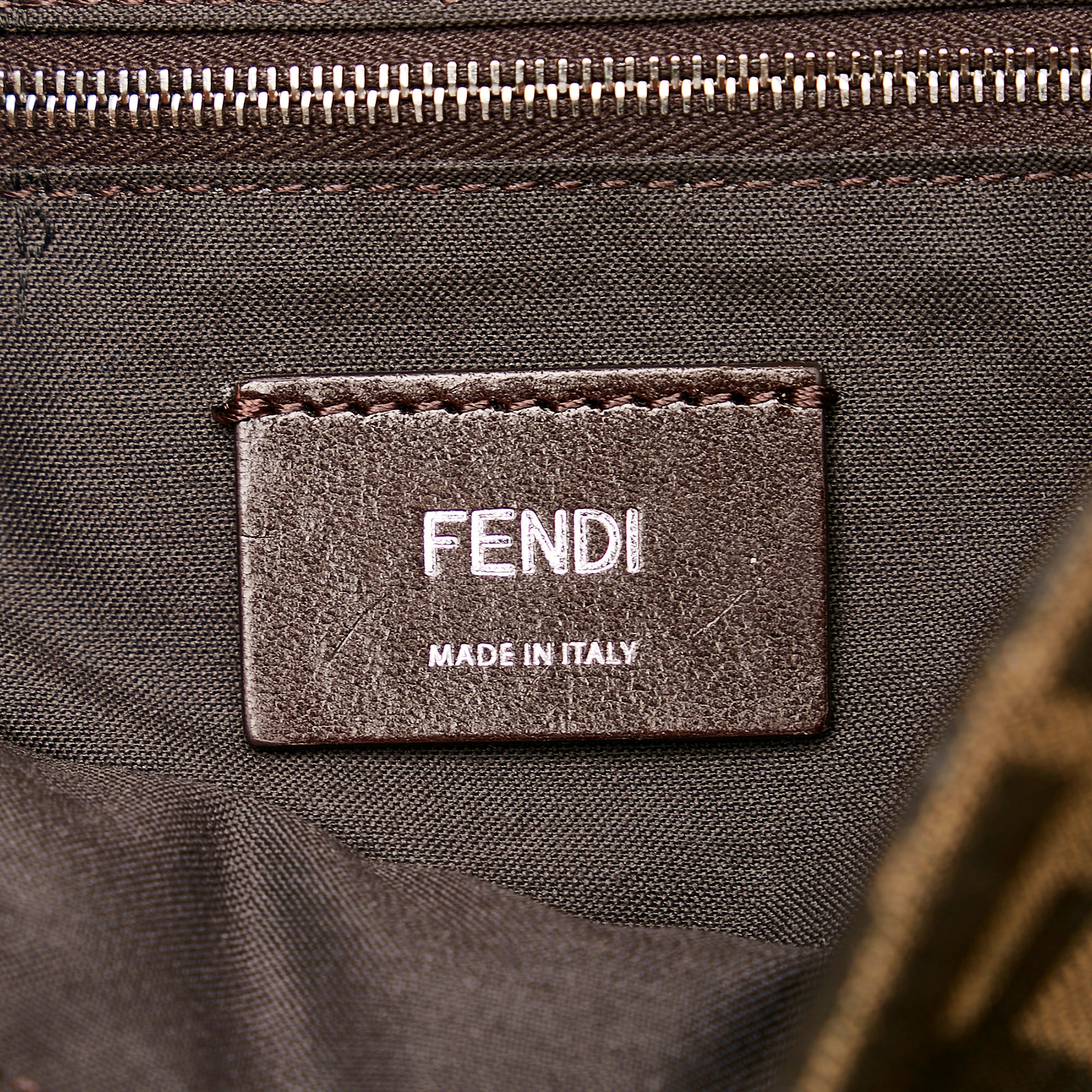 Fendi | Pre-Owned Zucca Convertible Leather Belt Bag | Brown