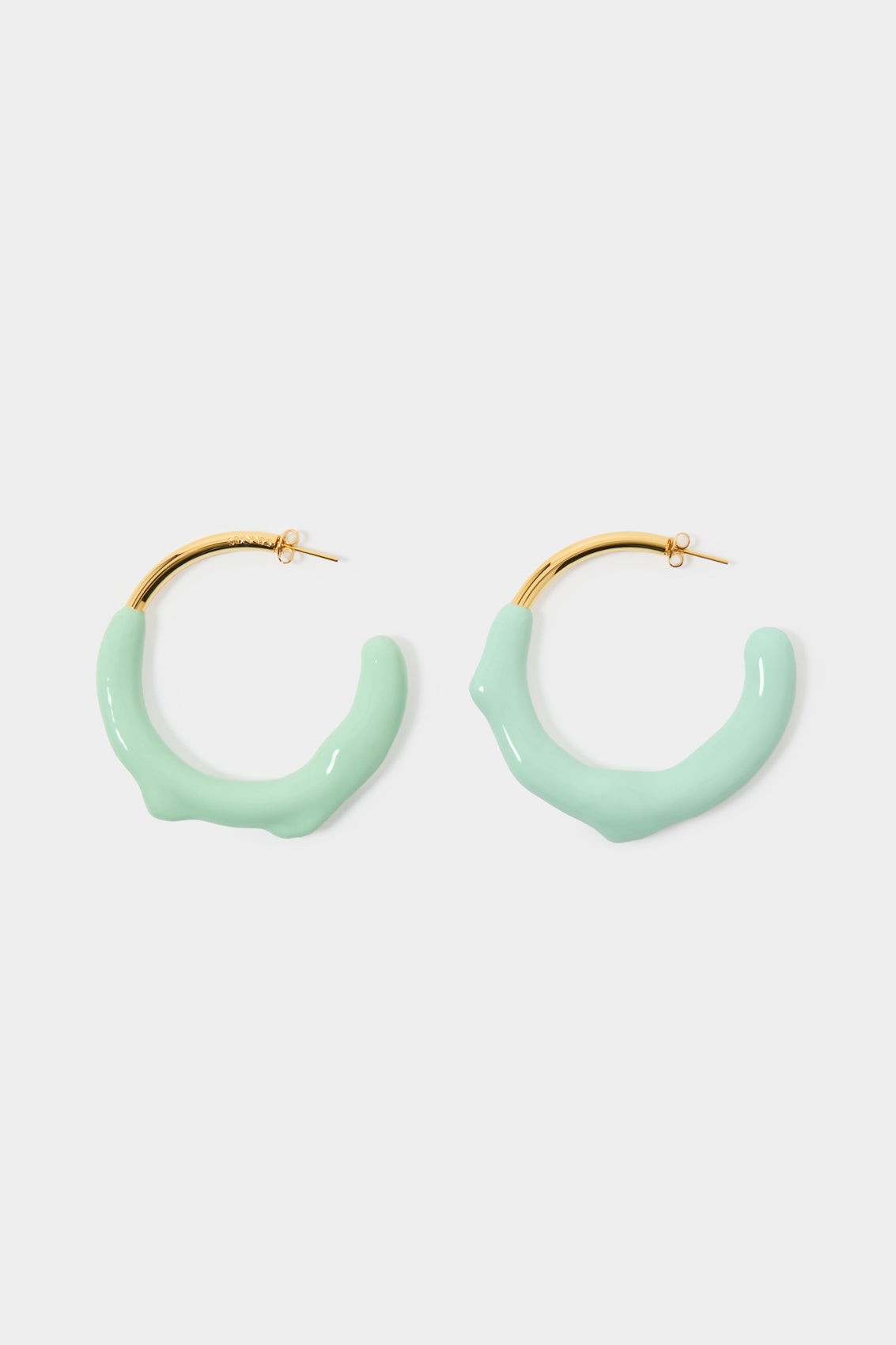 Rubberized Hoop Earrings Gold | Women | Mint