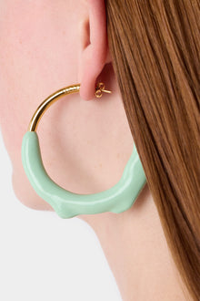 Rubberized Hoop Earrings Gold | Women | Mint