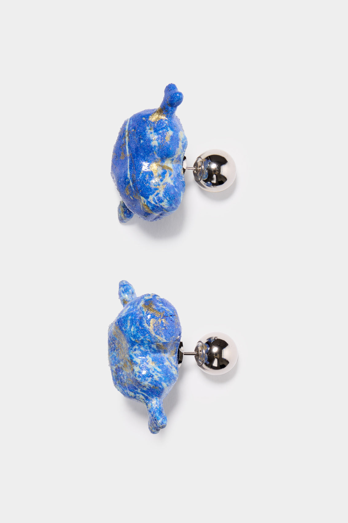 Small 'Cuore Di Pietra' Earrings Silver | Women | Shiny Blue