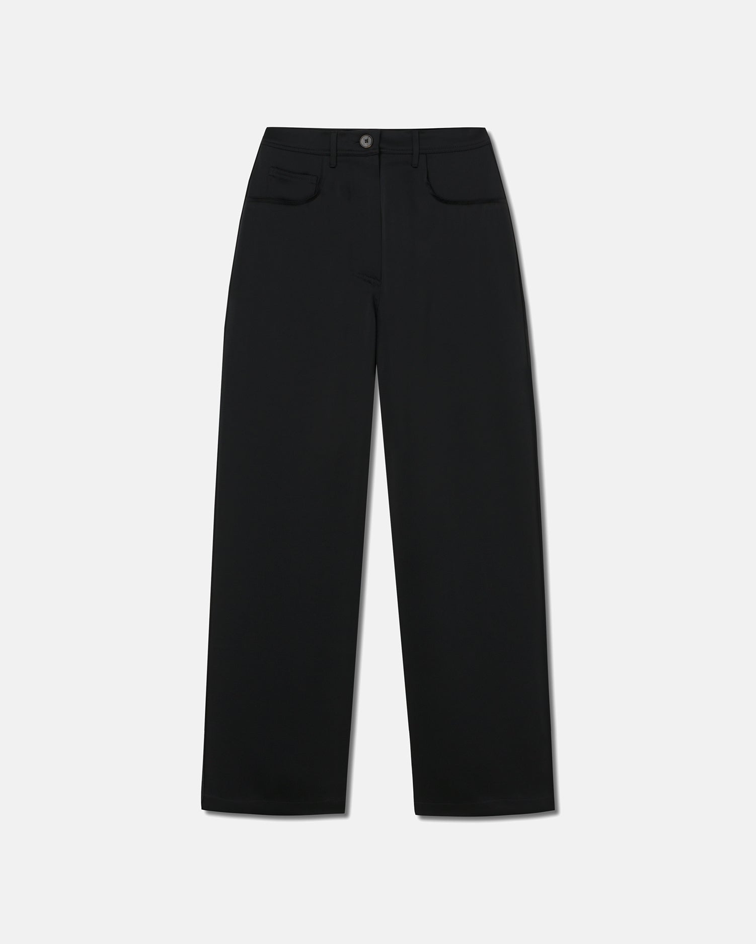 Marfa Wide Leg Satin Pants | Black