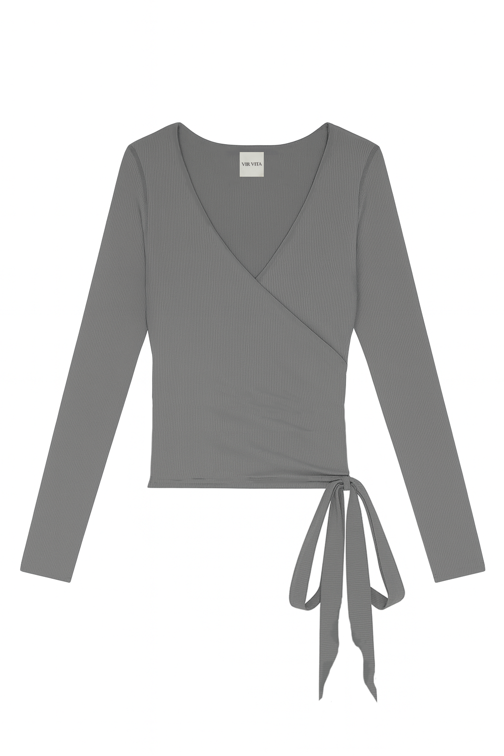 Margot Wrap Top | Stone Grey