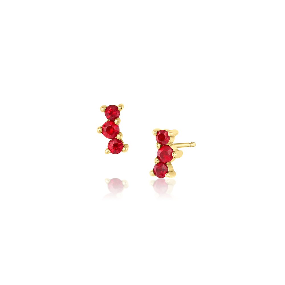 Women | Ruby Orion Studs | 14k Yellow Gold