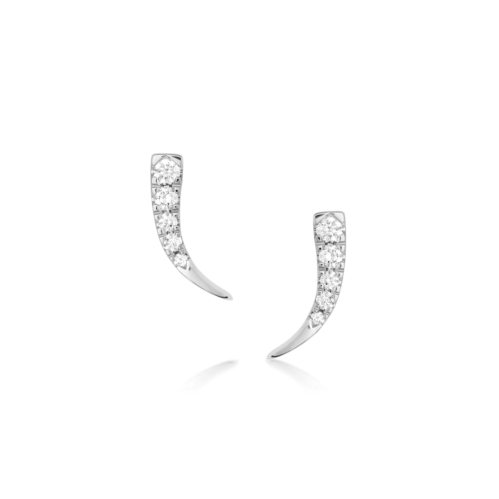 Women | White Diamond Ear Crawlers | 14k White Gold