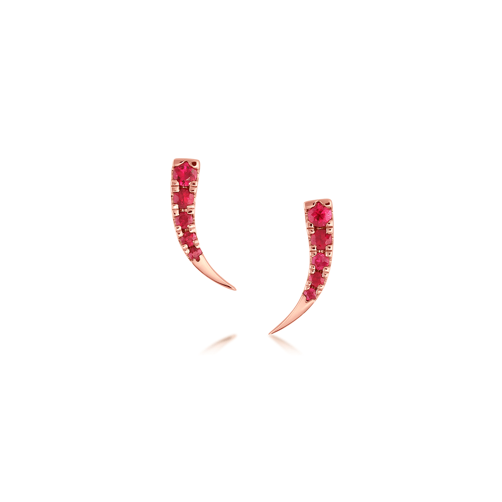 Women | Ruby Ear Crawlers | 14k Rose Gold