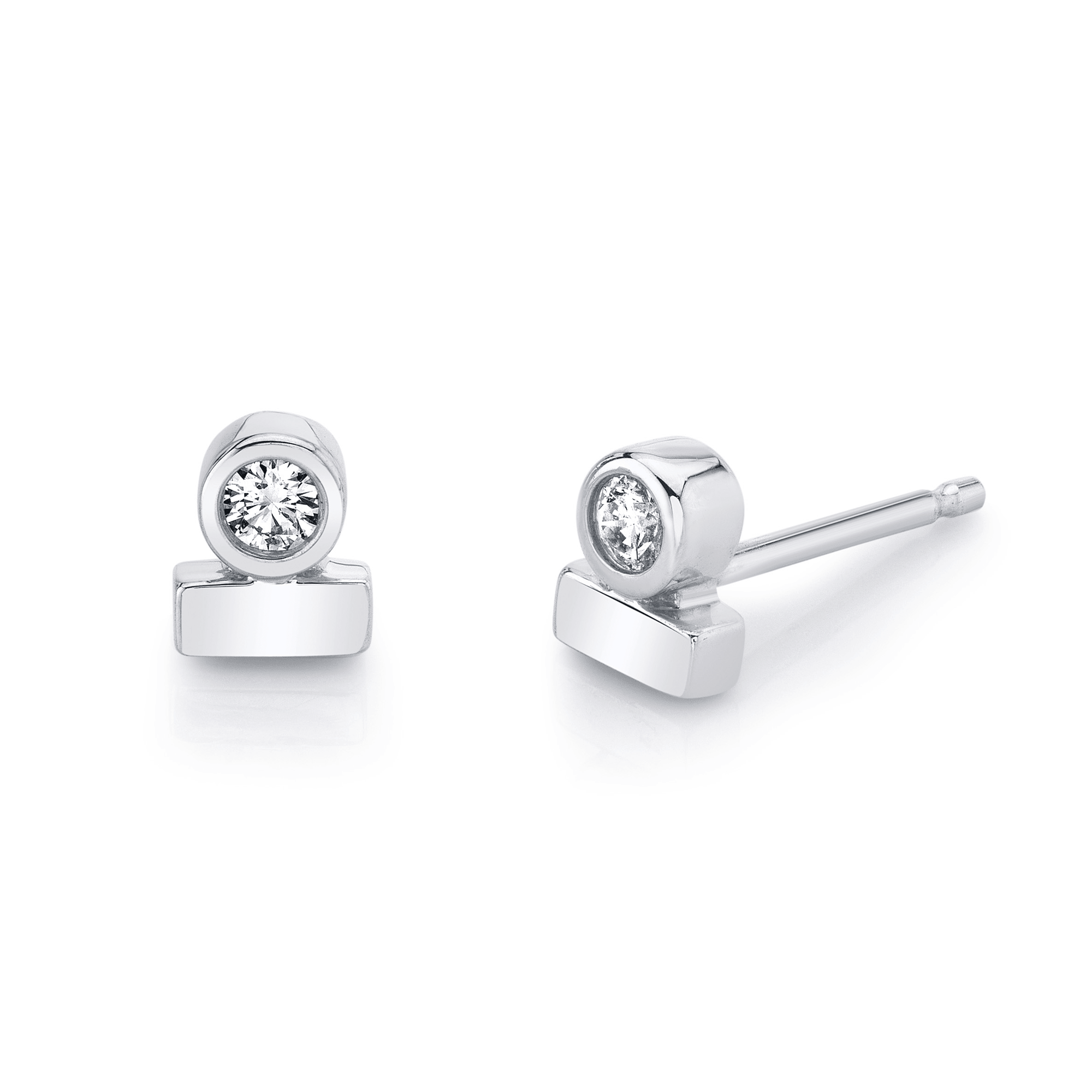 Women | Silhouette Earrings I | 14k White Gold