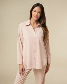 Long Sleeve Pajama Top | Tan