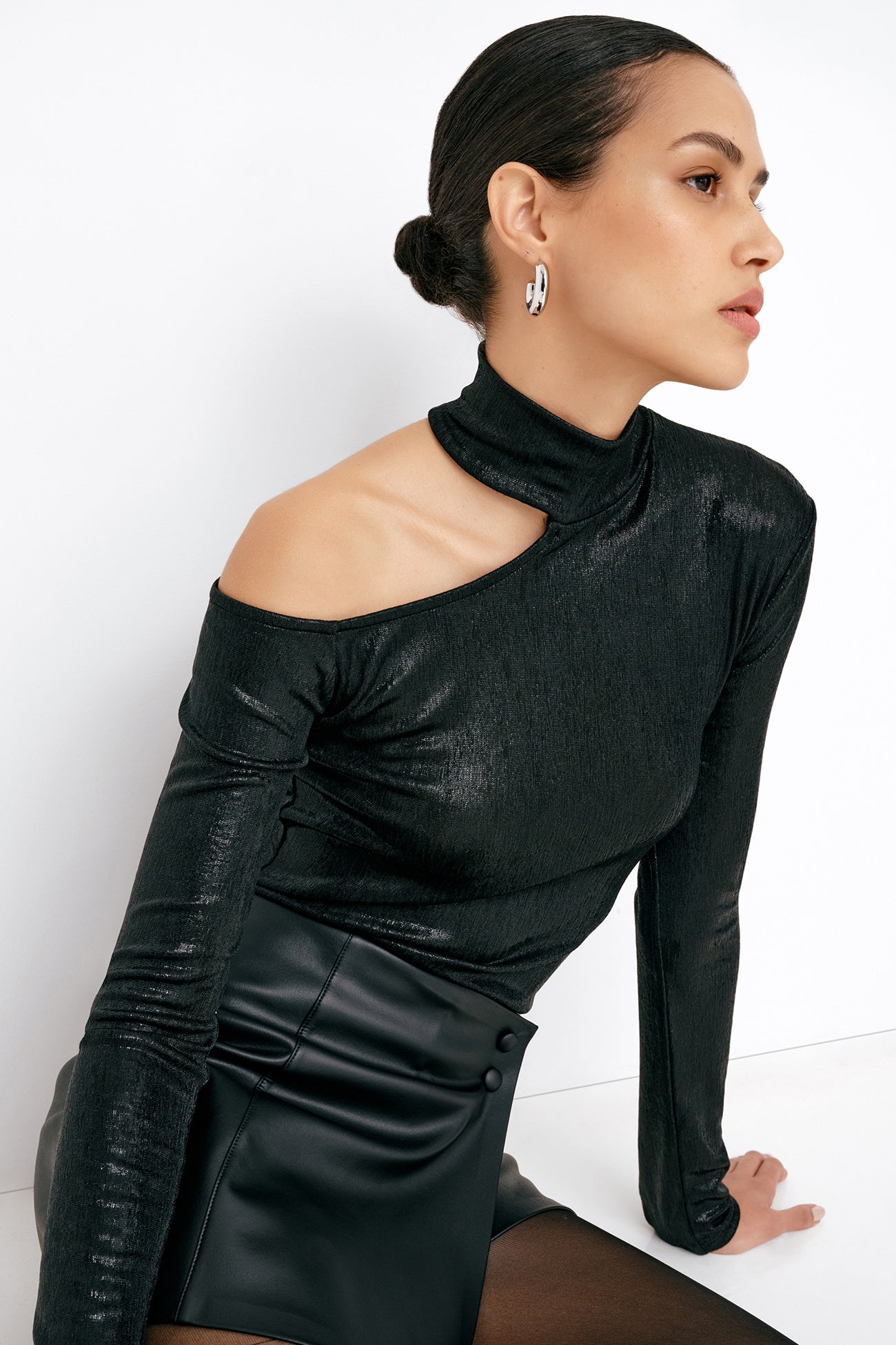 Evan Metallic Top | Onyx