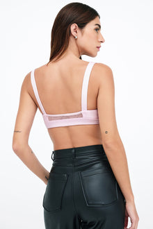 Mesh Back Bralette | Pink
