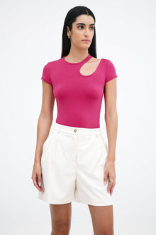 Rocio Cutout Top | Raspberry