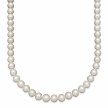 AAA Quality Round Strand Necklace | 14K Yellow Gold | White Freshwater Pearl10mm - 11mm