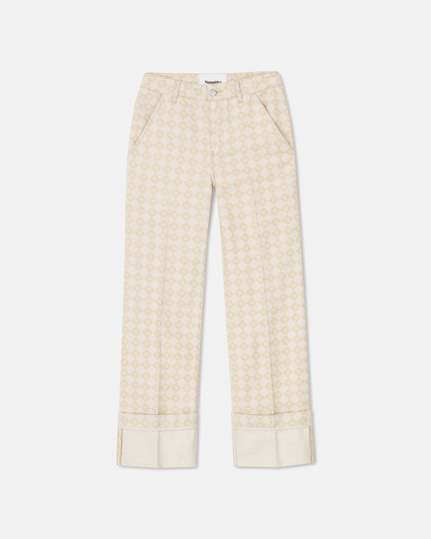 Womens | Meire Turn Up Trousers | Natural Monogram