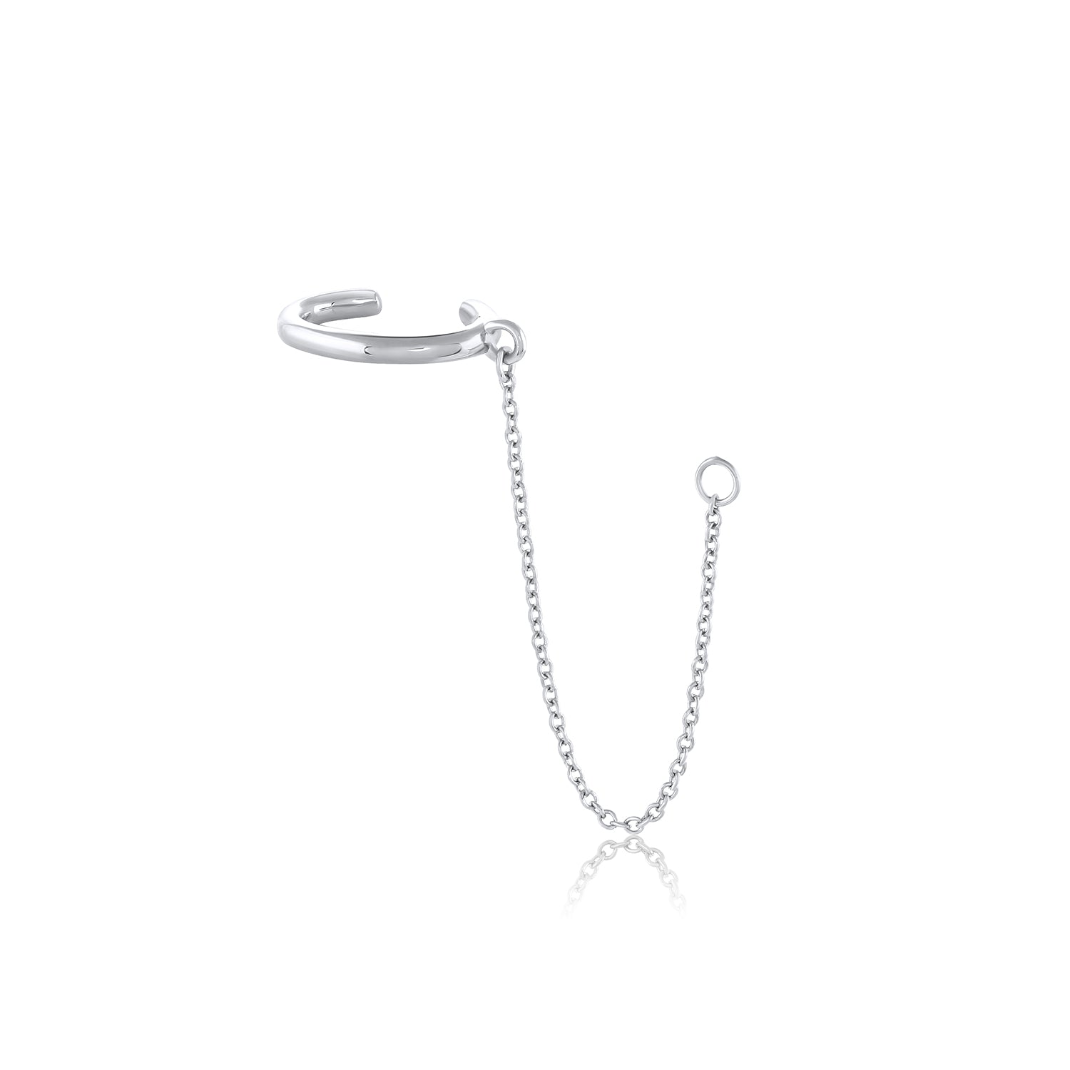 Women | Everyday Ear Cuff & Chain | 14k White Gold