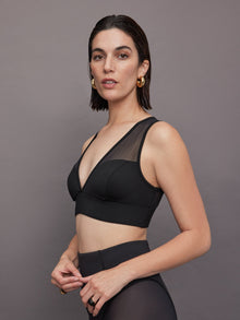 Michi | Solstice Longline Bra | Black