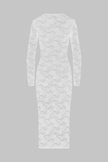 Long Sleeve Midi Dress - Flashback | White