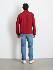 Unisex | Garment Dyed Work Jacket | Recycled Denim Dark Crimson