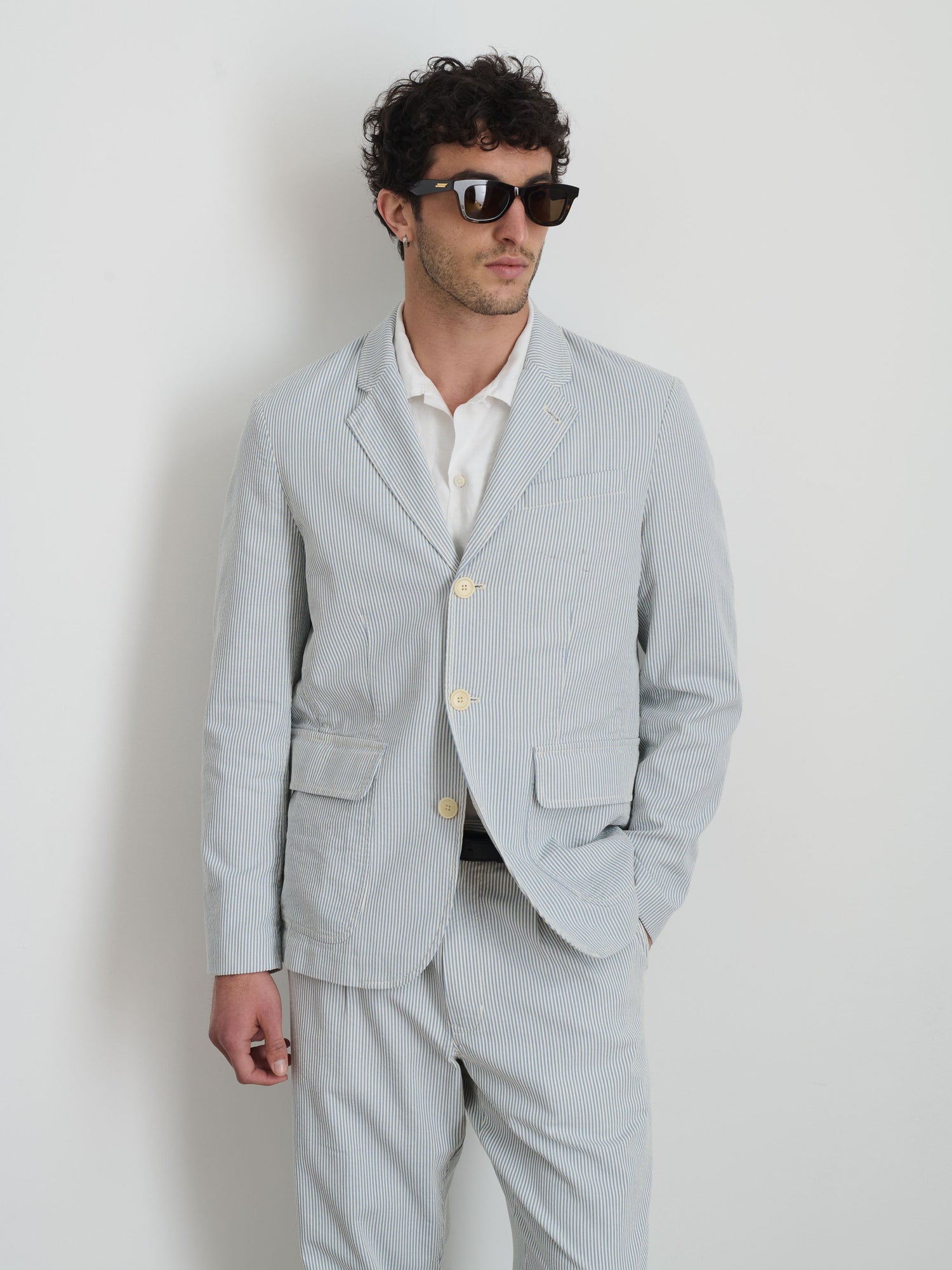 Men | Mill Blazer | Seersucker Light Blue