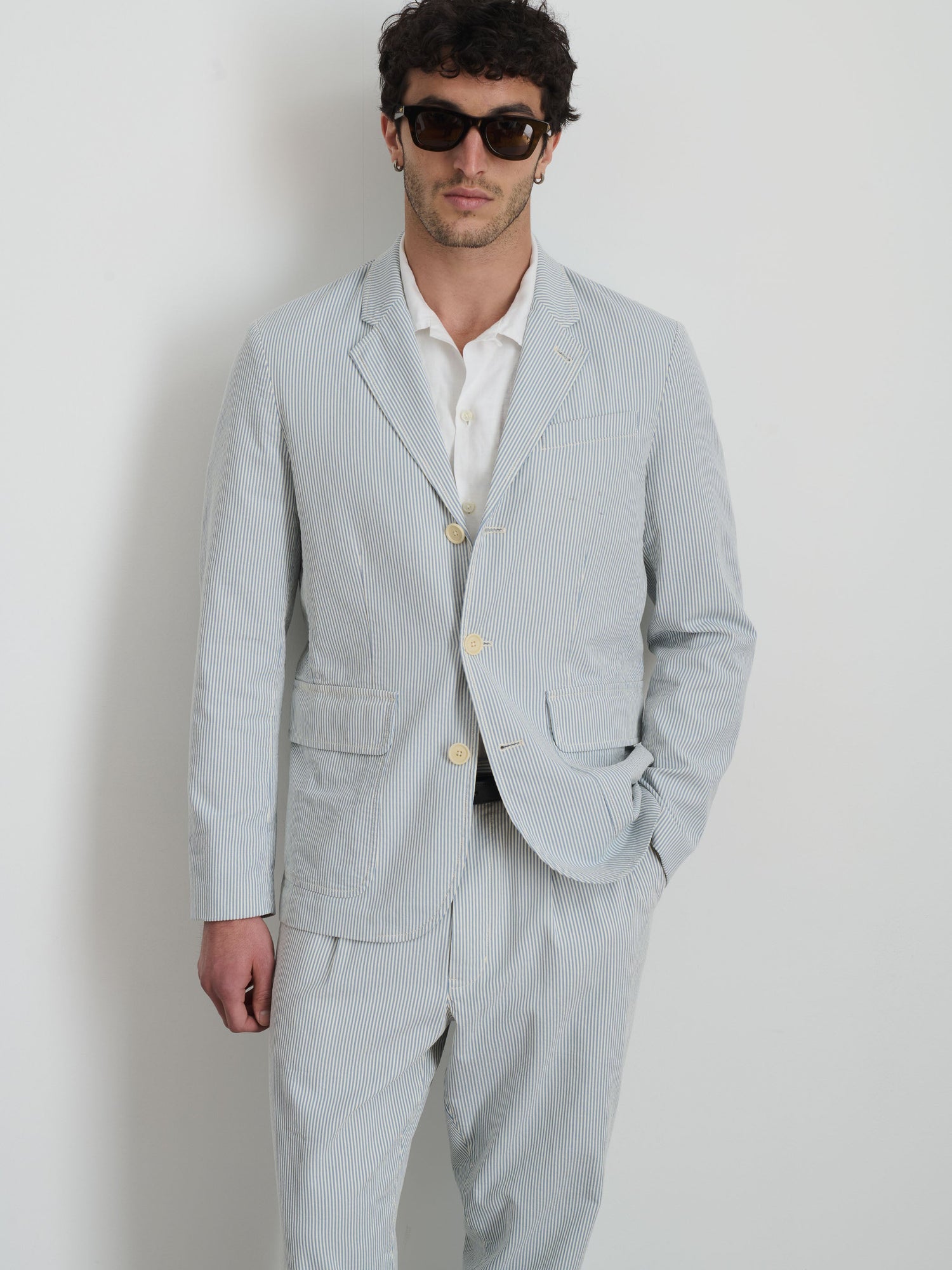 Men | Mill Blazer | Seersucker Light Blue