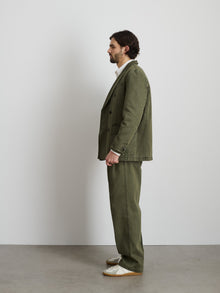 Men | Double Breasted Blazer | Bedford Cotton Washed Olive