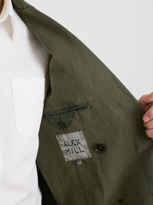 Men | Double Breasted Blazer | Bedford Cotton Washed Olive