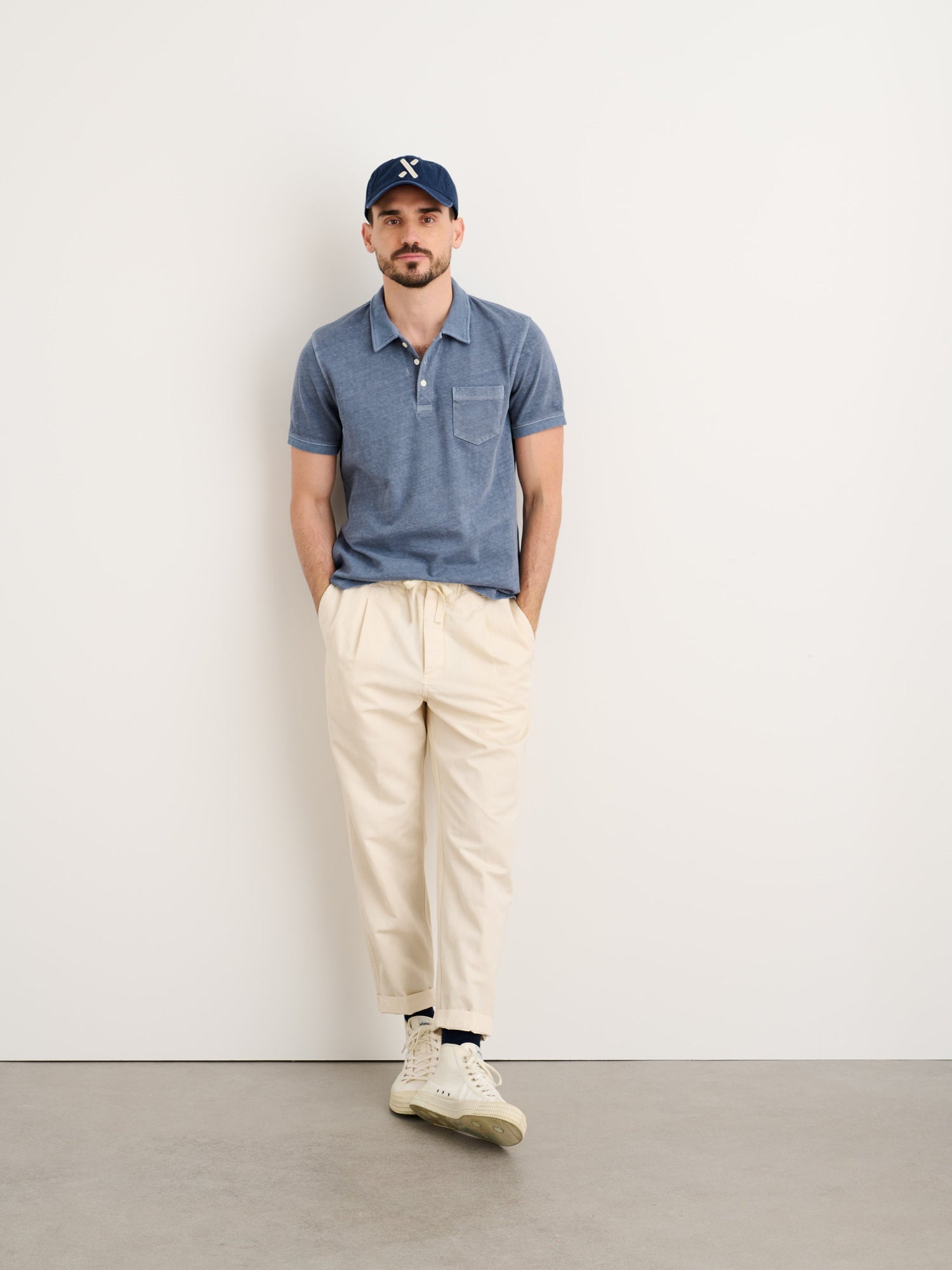 Men | Vintage Wash Polo | Faded Blue