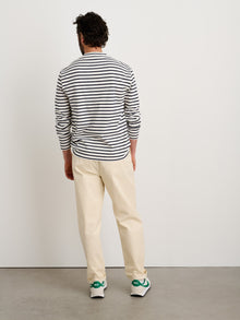 Men | Long Sleeve Striped Tee | Natural x Navy