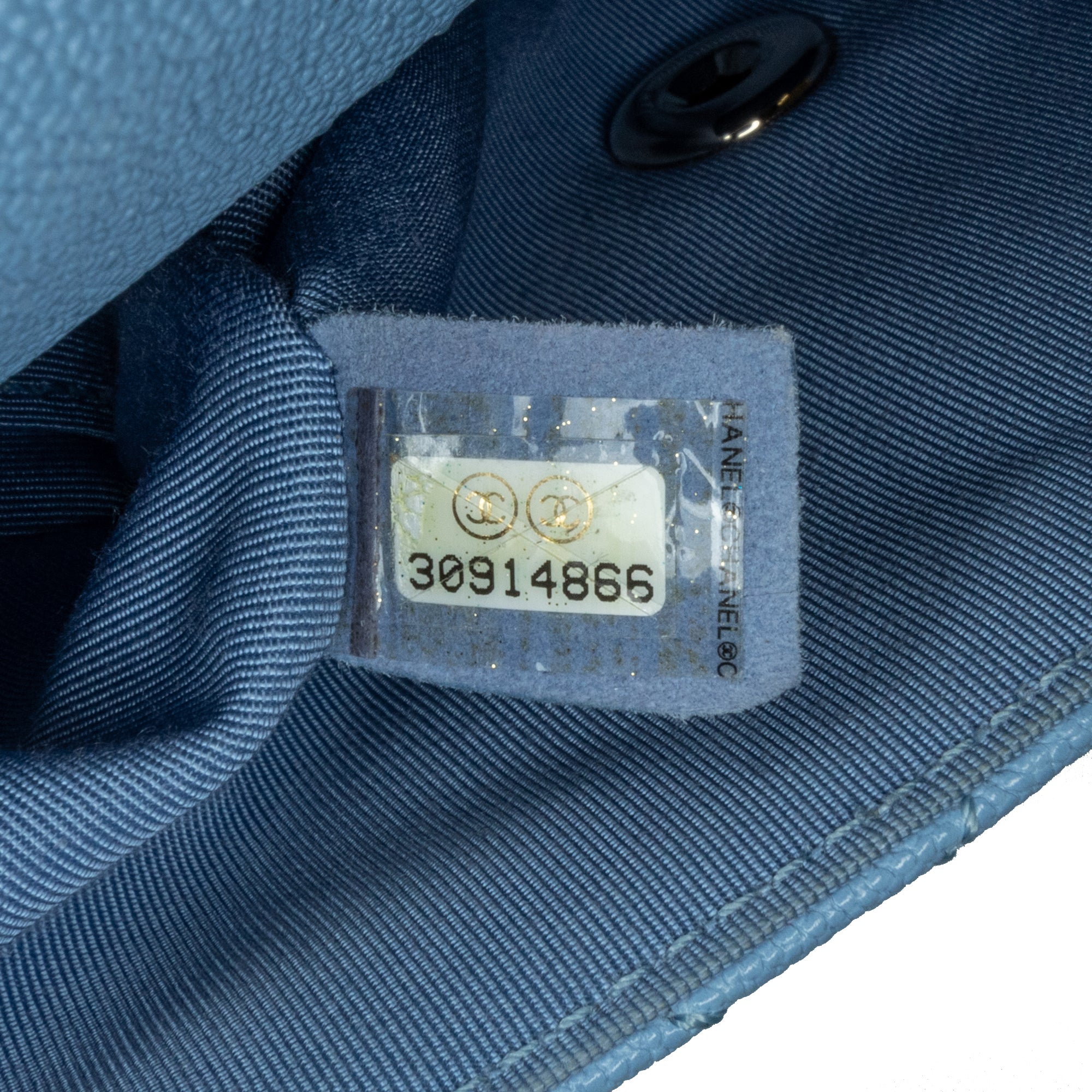 Chanel | Pre-Owned CC Quilted Caviar Single Flap | Blue/Light BlueBrown/Beige