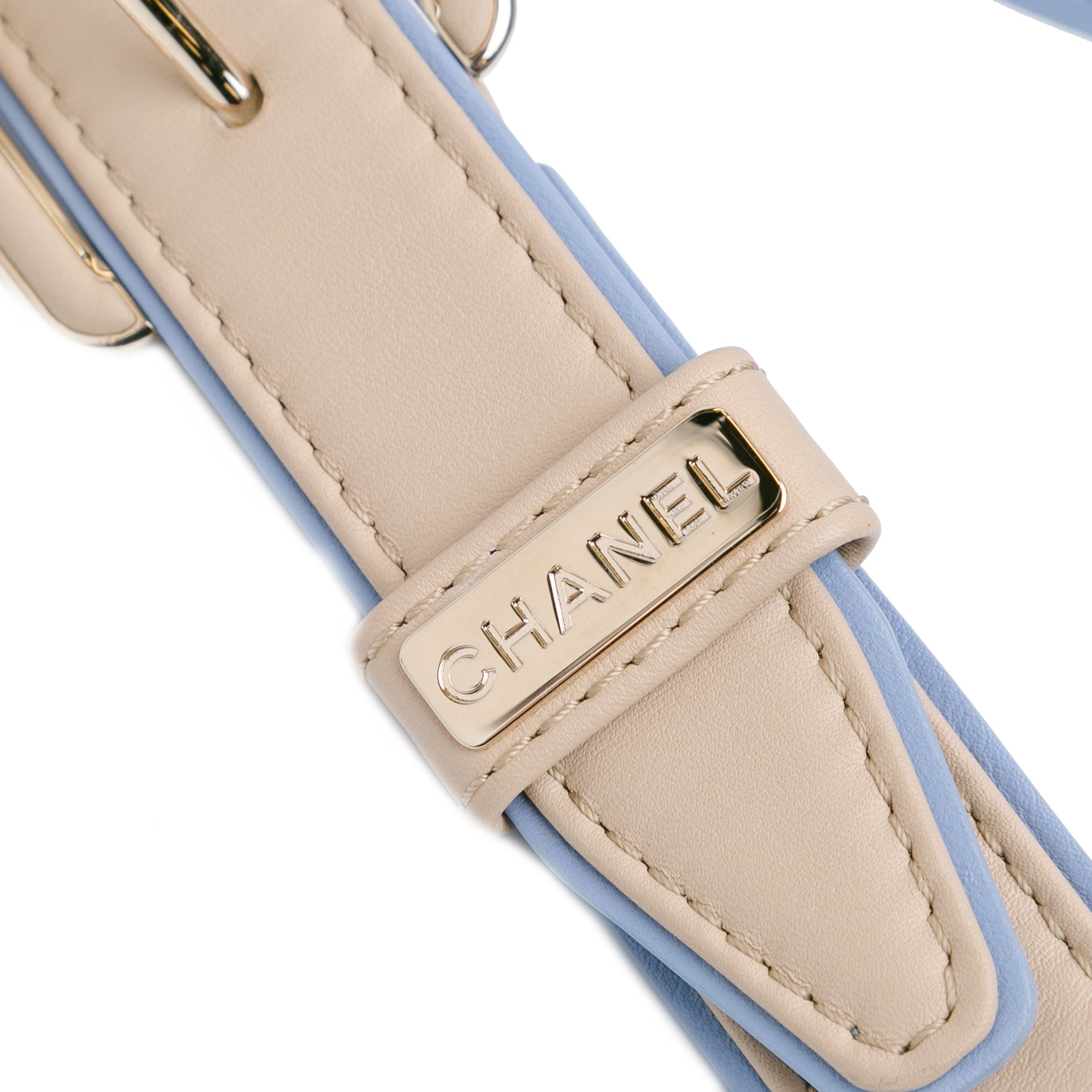 Chanel | Pre-Owned CC Quilted Caviar Single Flap | Blue/Light BlueBrown/Beige