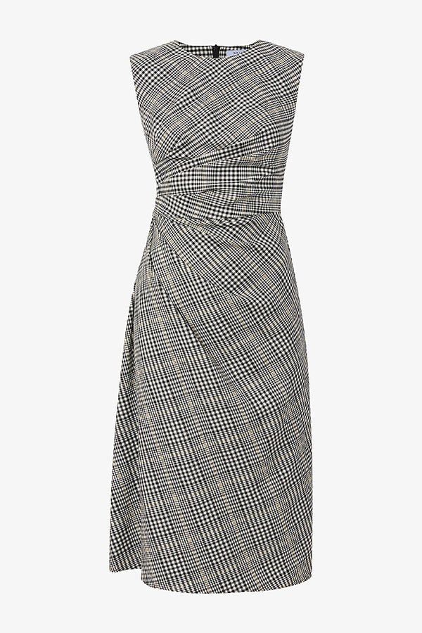 Packshot image of the jeannine dress in plaid sharkskin | Still | Exclude