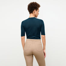 back image of a woman wearing the Hockley Jean in Fawn