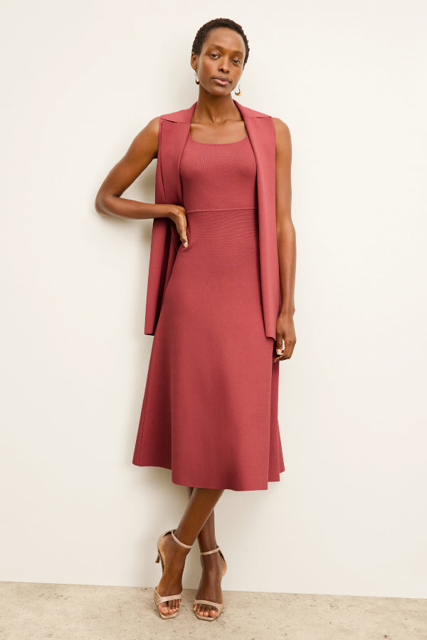front image of a woman wearing the anh jardigan in carnation | Exclude | Grid Hover