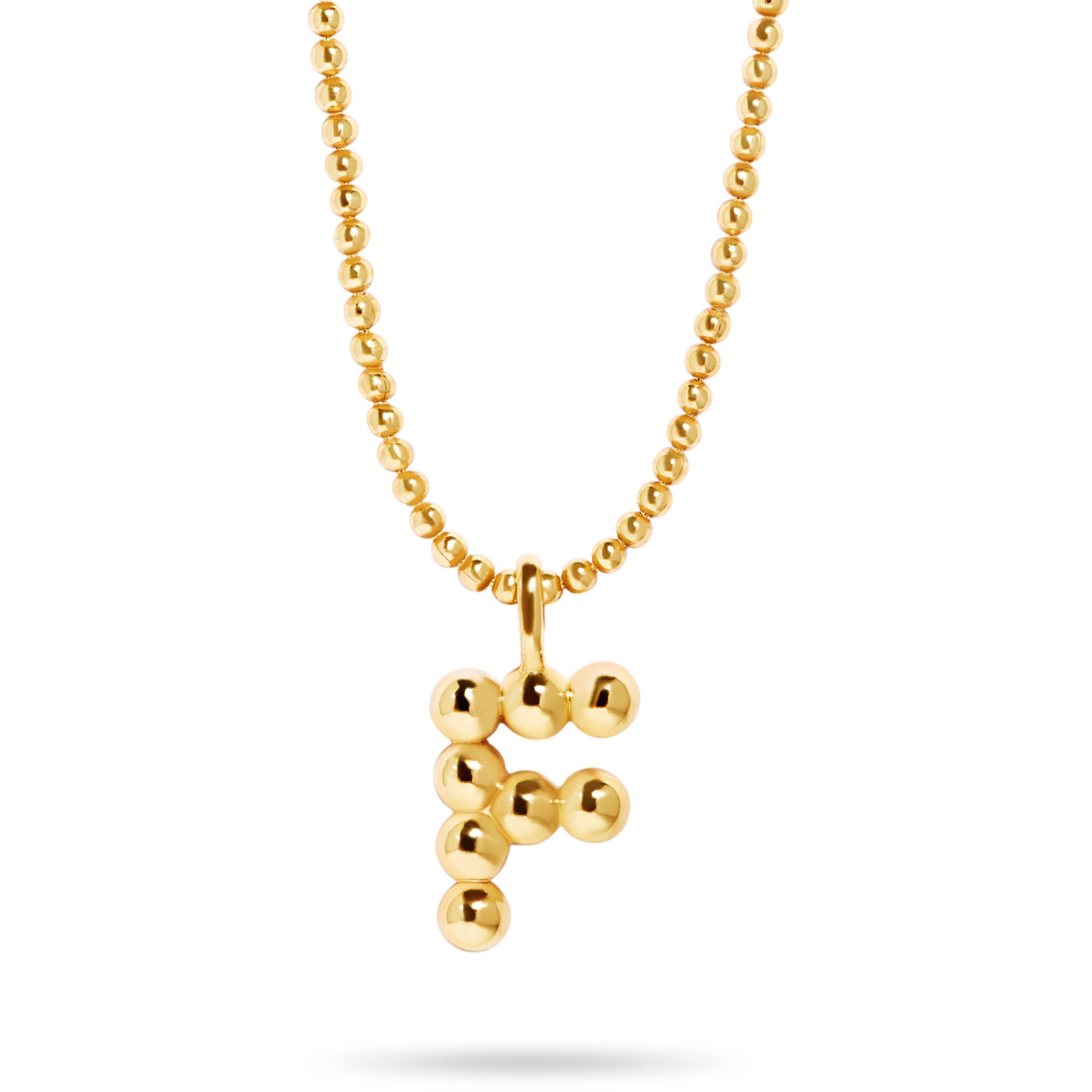 Stone and Strand Gold Vermeil Mochi Donut Initial Necklace Close Up F Image