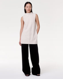Women | Mock Neck Sleeveless Sweater | Off White