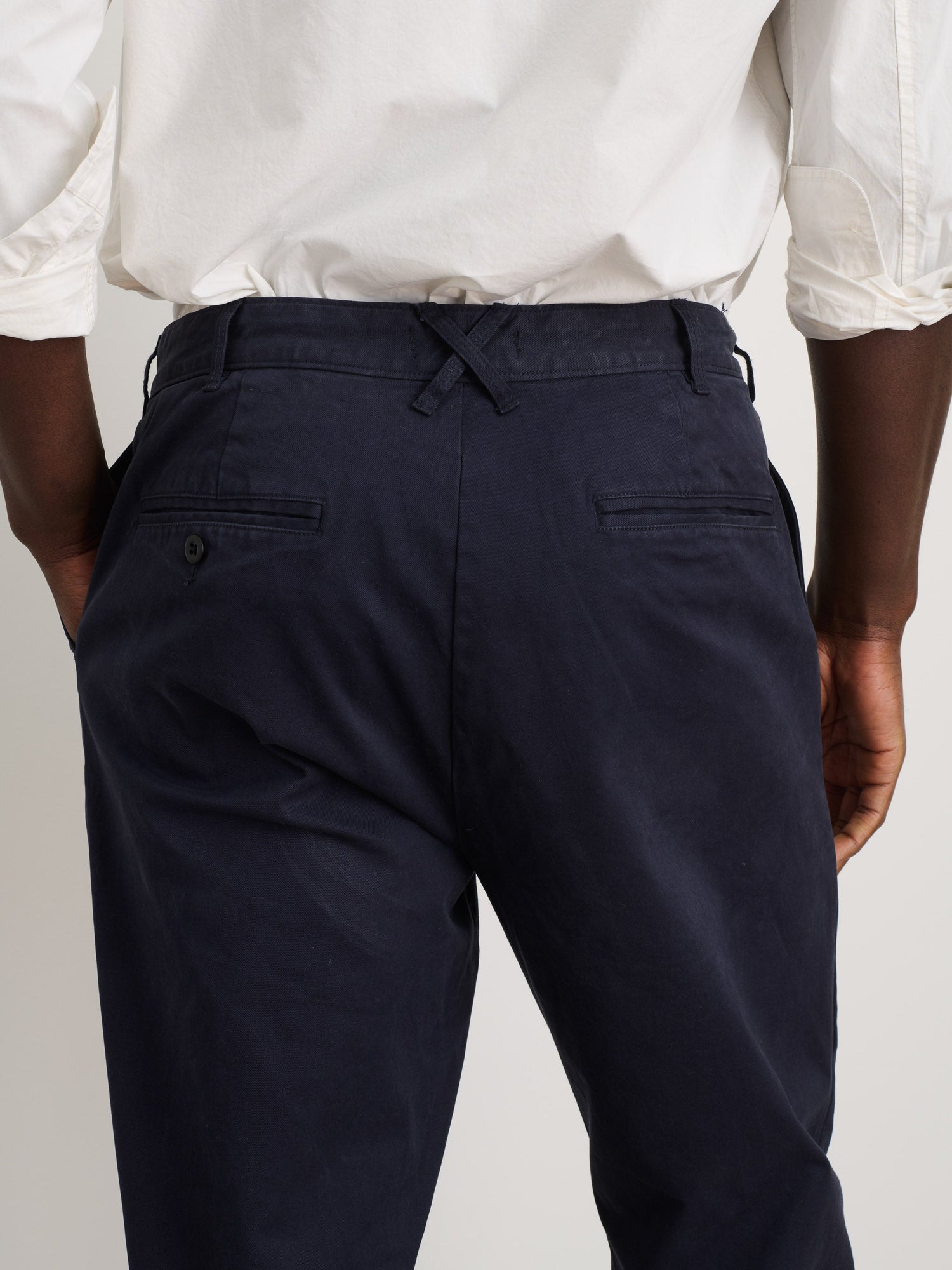 Men | Long Inseam Standard Pleated Pant | Chino Dark Navy