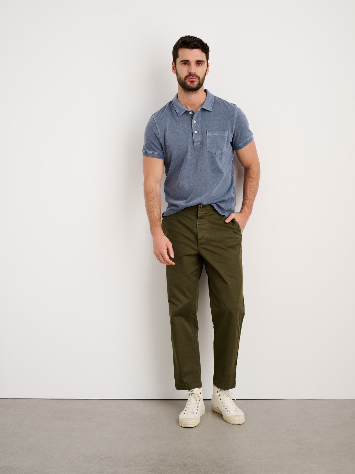 Men | Vintage Wash Polo | Faded Blue