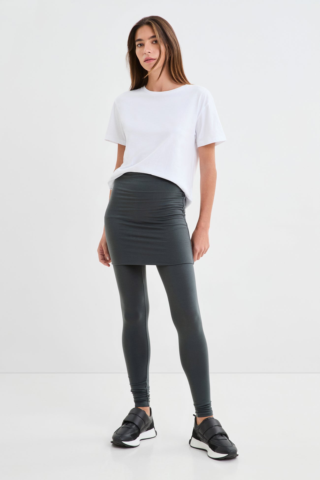 Burke Skirted Leggings | Slate Grey