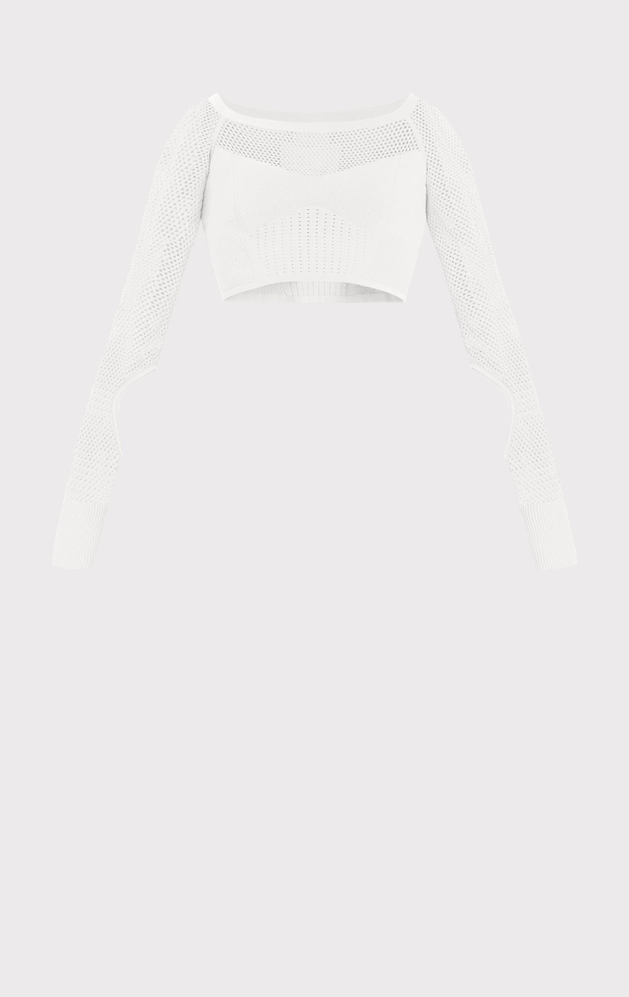 Mixed Rib Pointelle Top | Alabaster