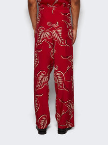 Men | Bode | Creeping Begonia Pajama Pants And White | Red