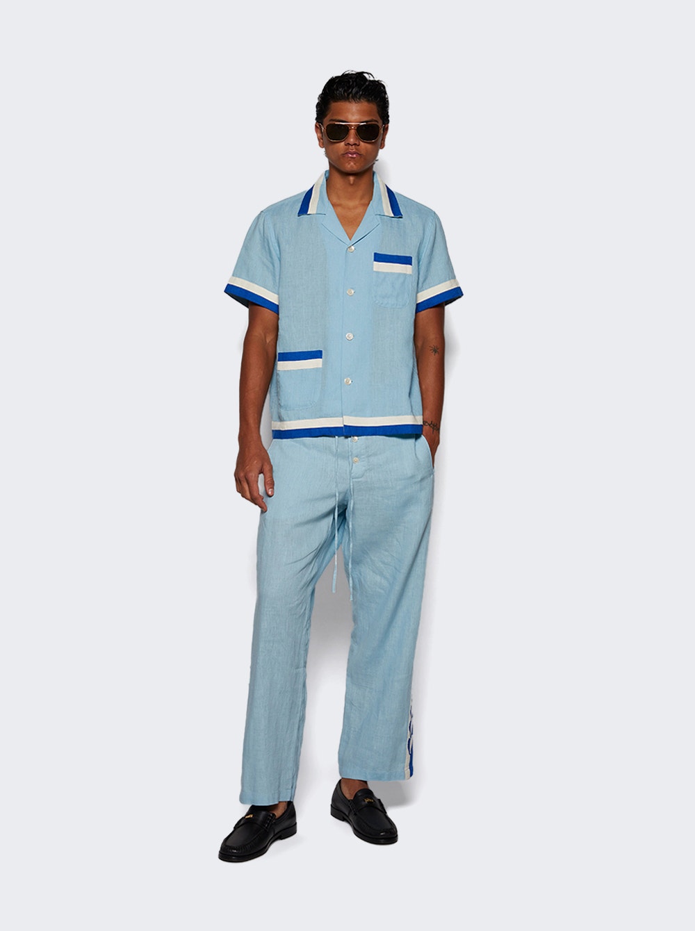 Men | Bode | Seedling Stripe Pajama Pants | Blue