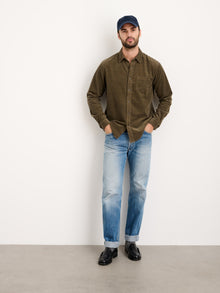 Men | Mill Shirt | Fine Wale Corduroy Military Olive