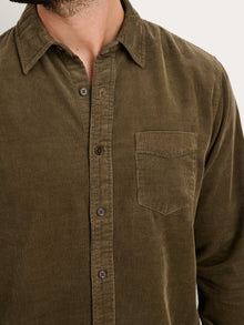 Men | Mill Shirt | Fine Wale Corduroy Military Olive
