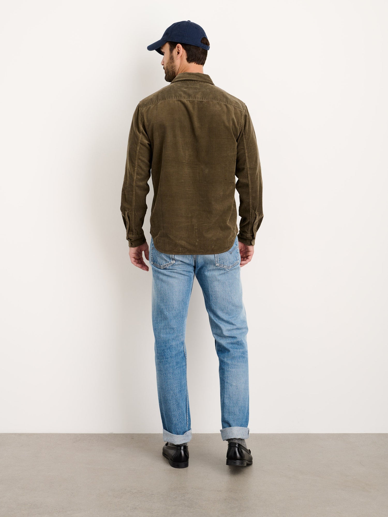 Men | Mill Shirt | Fine Wale Corduroy Military Olive