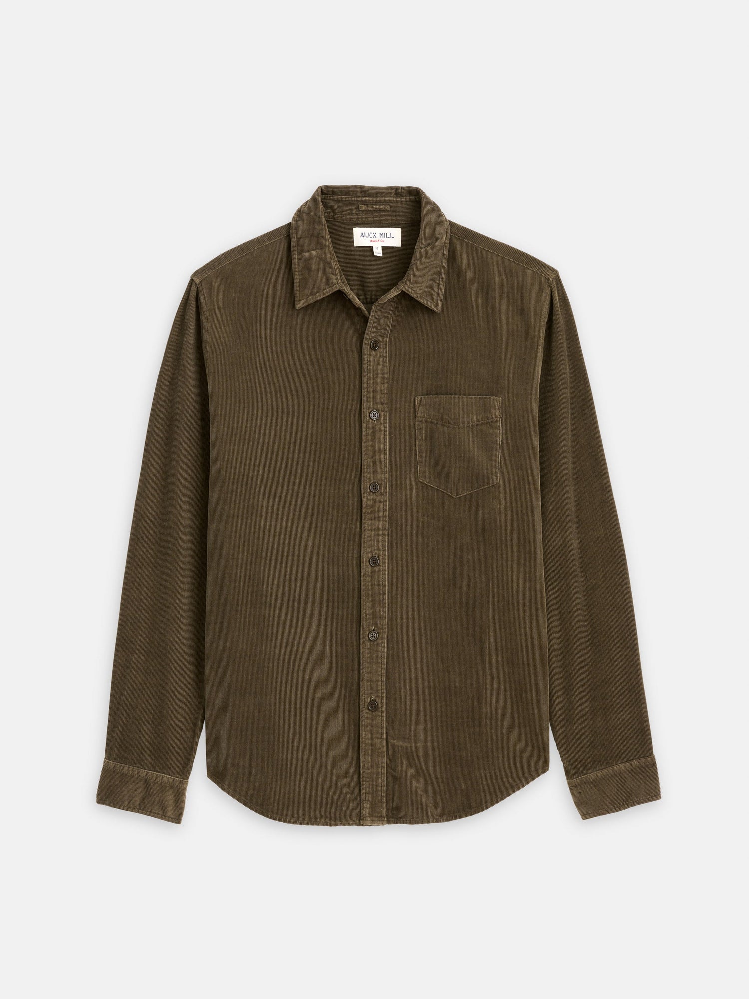 Men | Mill Shirt | Fine Wale Corduroy Military Olive