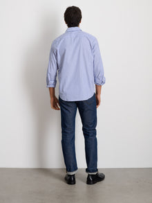 Men | Mill Shirt | Striped Poplin Blue x White