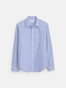 Men | Mill Shirt | Striped Poplin Blue x White