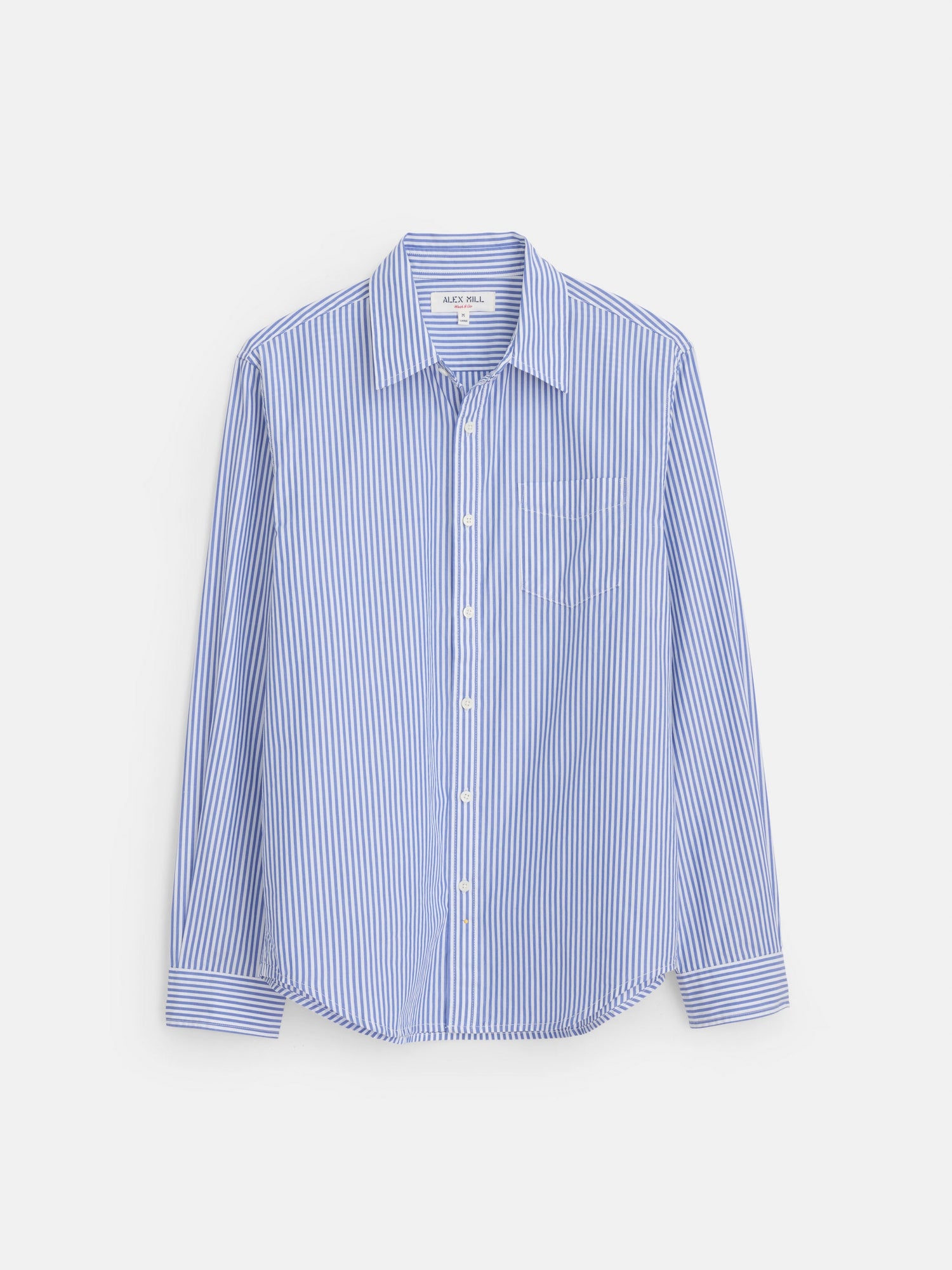 Men | Mill Shirt | Striped Poplin Blue x White