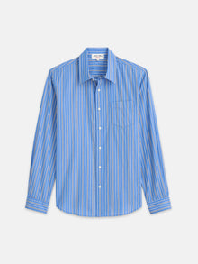Men | Mill Shirt | Ticking Stripe Blue x Navy x White Stripe